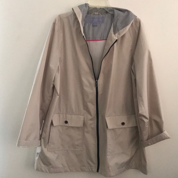 Laura Scott Jackets & Blazers - Women beige with blue stripes hoodie